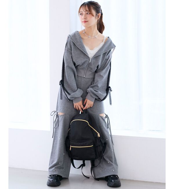  「スリット入りキラキラスウェットパンツ」|その他|