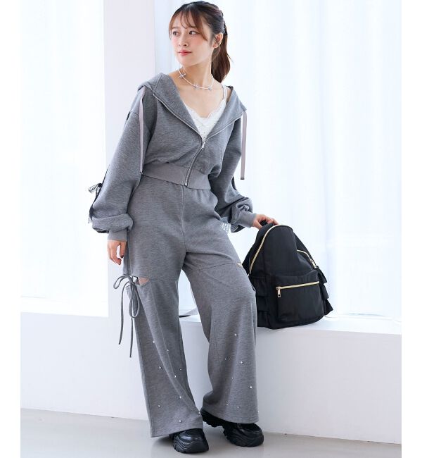  「スリット入りキラキラスウェットパンツ」|その他|