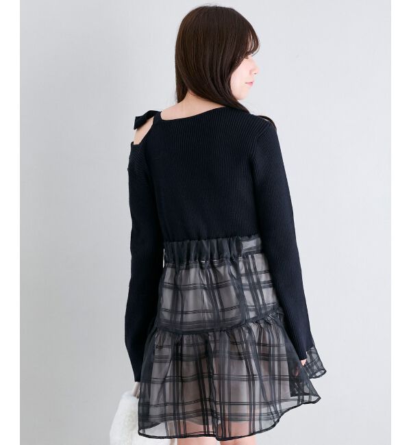  「ショルダーリボンコルセットミニワンピ」|ワンピース|