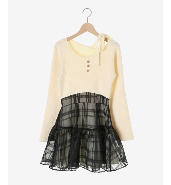  「ショルダーリボンコルセットミニワンピ」|ワンピース|