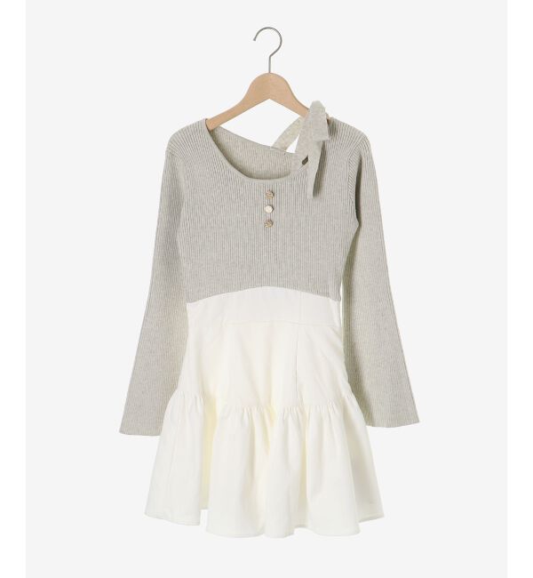  「ショルダーリボンコルセットミニワンピ」|ワンピース|