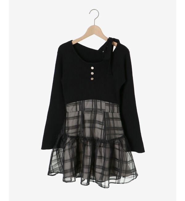  「ショルダーリボンコルセットミニワンピ」|ワンピース|