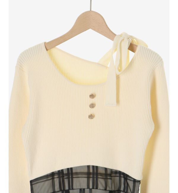  「ショルダーリボンコルセットミニワンピ」|ワンピース|