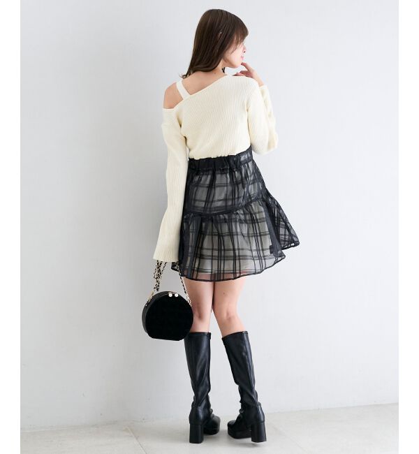  「ショルダーリボンコルセットミニワンピ」|ワンピース|