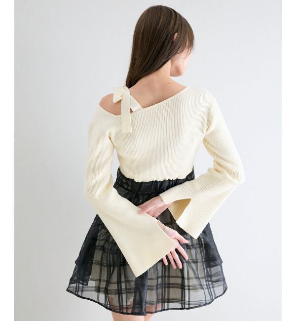  「ショルダーリボンコルセットミニワンピ」|ワンピース|