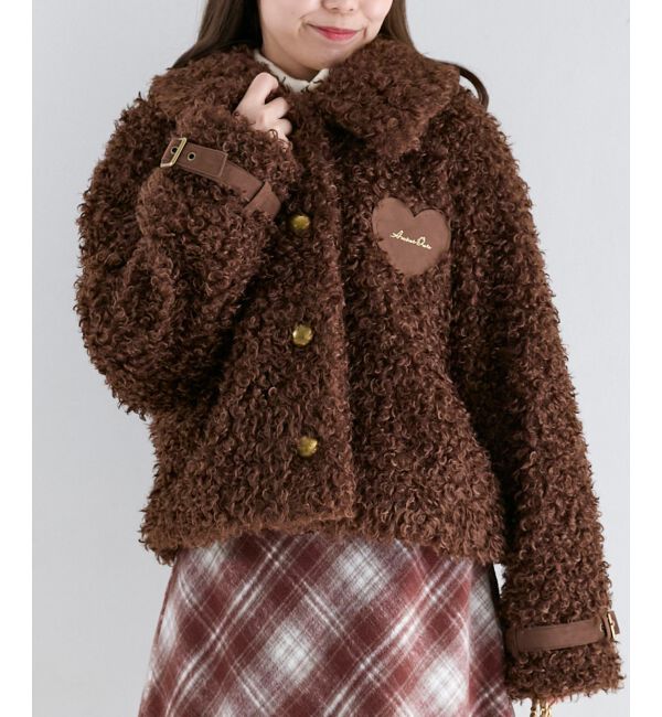  「ハートパッチふわふわブルゾン」|ブルゾン・スタジャン|