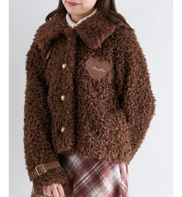  「ハートパッチふわふわブルゾン」|ブルゾン・スタジャン|