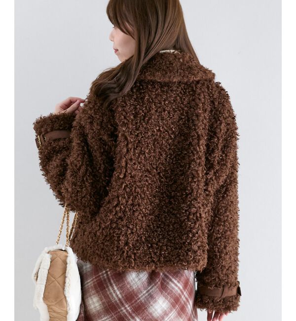  「ハートパッチふわふわブルゾン」|ブルゾン・スタジャン|