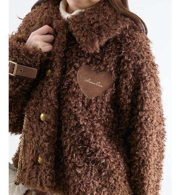  「ハートパッチふわふわブルゾン」|ブルゾン・スタジャン|