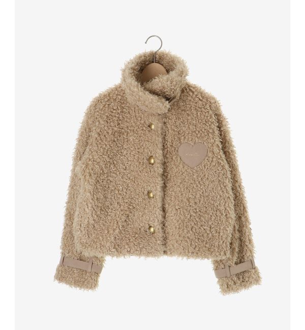  「ハートパッチふわふわブルゾン」|ブルゾン・スタジャン|