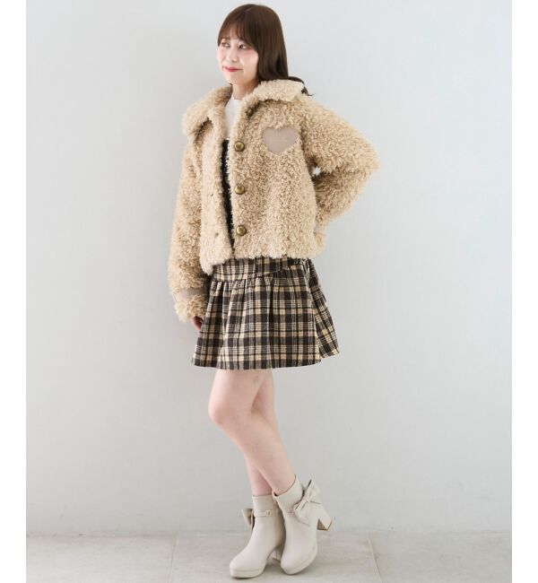  「ハートパッチふわふわブルゾン」|ブルゾン・スタジャン|