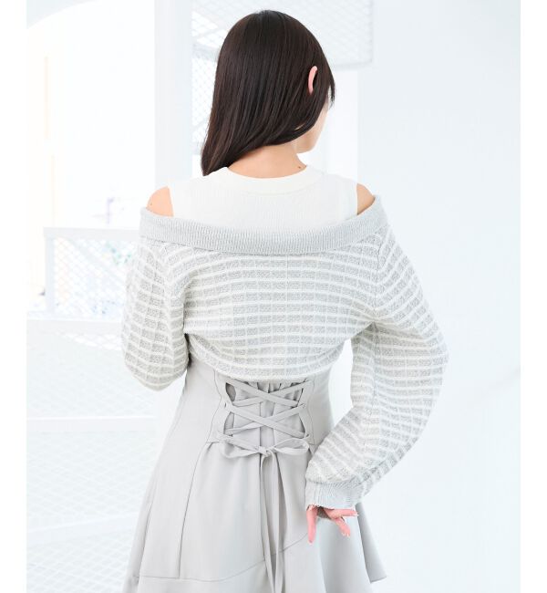  「ツイードニットドッキングワンピース」|ワンピース|