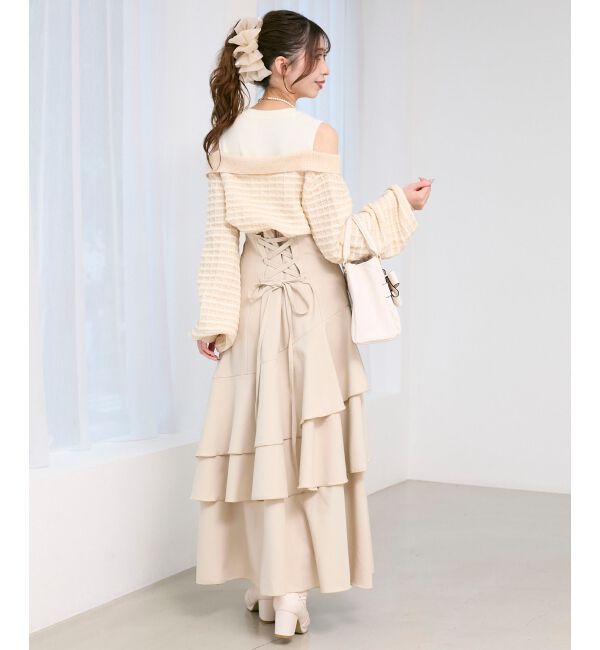  「ツイードニットドッキングワンピース」|ワンピース|