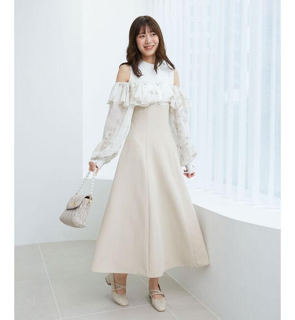  「ウエストきゅっとフリルワンピース」|ワンピース|