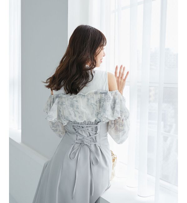  「ウエストきゅっとフリルワンピース」|ワンピース|