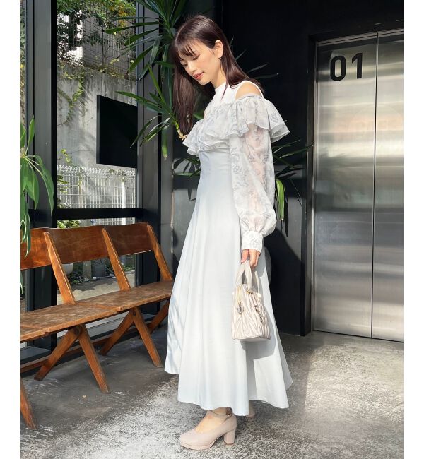  「ウエストきゅっとフリルワンピース」|ワンピース|