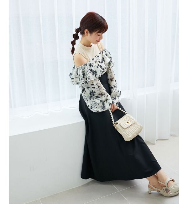  「ウエストきゅっとフリルワンピース」|ワンピース|