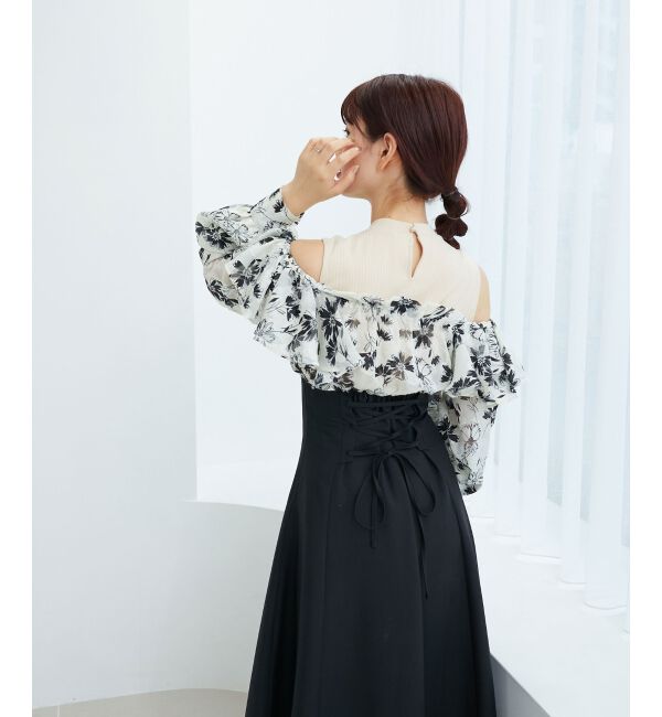  「ウエストきゅっとフリルワンピース」|ワンピース|