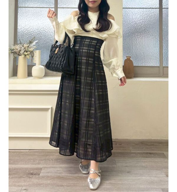  「ウエストきゅっとフリルワンピース」|ワンピース|