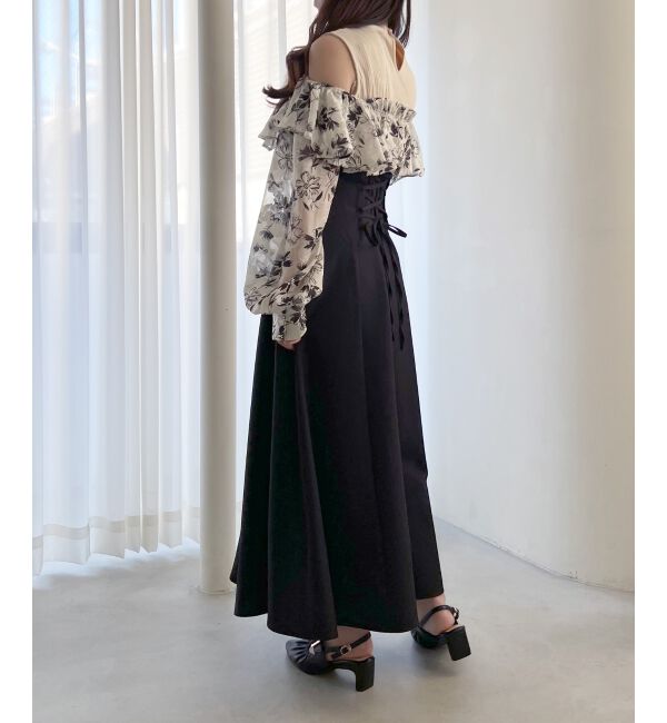  「ウエストきゅっとフリルワンピース」|ワンピース|