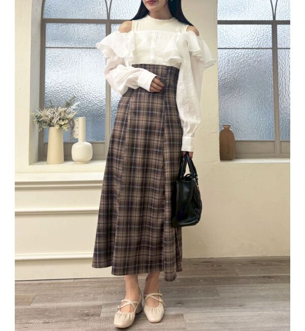  「ウエストきゅっとフリルワンピース」|ワンピース|