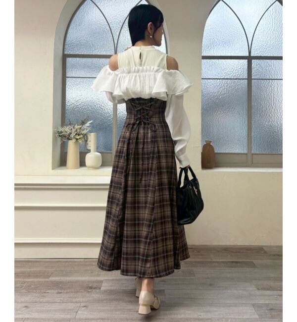  「ウエストきゅっとフリルワンピース」|ワンピース|