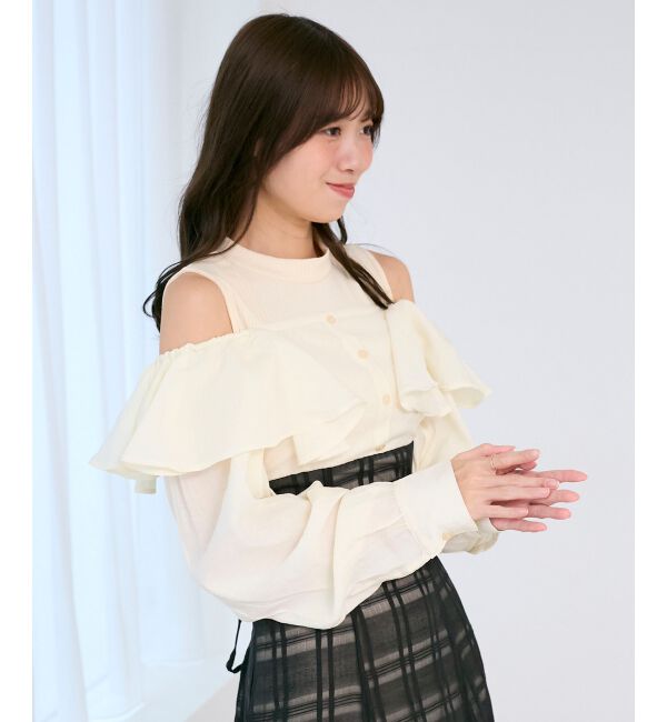  「ウエストきゅっとフリルワンピース」|ワンピース|