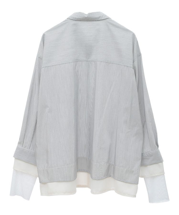 earth music&ecology「シフォン&times;チュールレイヤードシャツ」|シャツ・ブラウス|