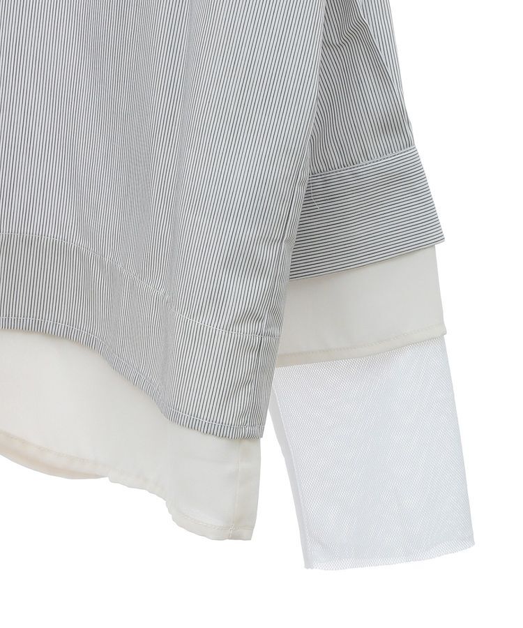 earth music&ecology「シフォン&times;チュールレイヤードシャツ」|シャツ・ブラウス|