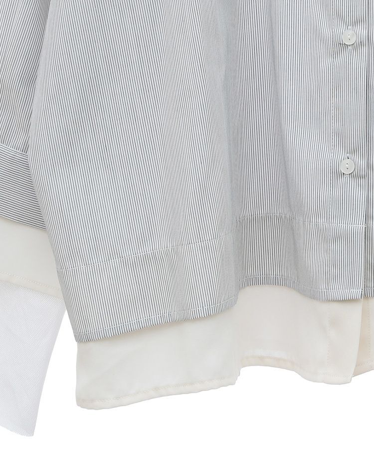 earth music&ecology「シフォン&times;チュールレイヤードシャツ」|シャツ・ブラウス|