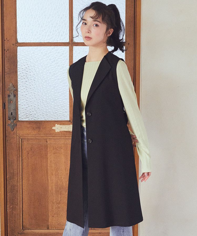 earth music&ecology「ミドル丈ジレ」|ベスト・ジレ|