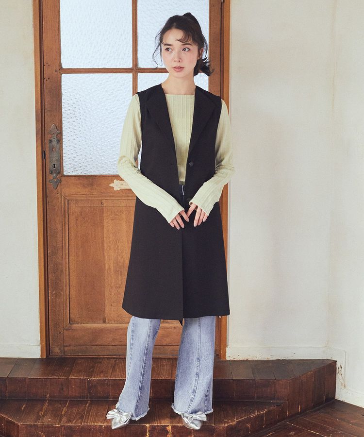 earth music&ecology「ミドル丈ジレ」|ベスト・ジレ|