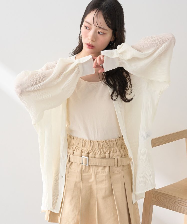 earth music&ecology「マジョリカプリーツレギュラーシャツ」|シャツ・ブラウス|Ivory