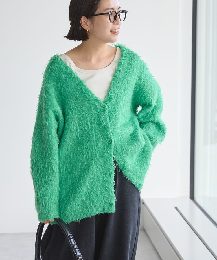 AMERICAN HOLIC「カールシャギーカーディガン」|カーディガン|Green