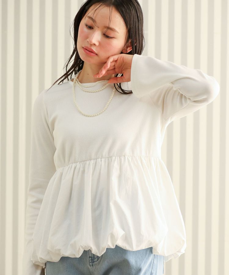 Green Parks「・SUGAR SPOON 裾バルーンプルオーバー」|Tシャツ・カットソー|Off White