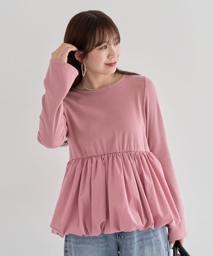 Green Parks「・SUGAR SPOON 裾バルーンプルオーバー」|Tシャツ・カットソー|Pink