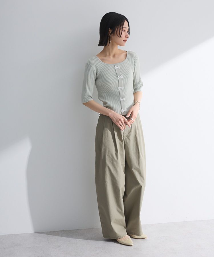 Green Parks「・swing by フロントリボンリブニット」|ニット・セーター|