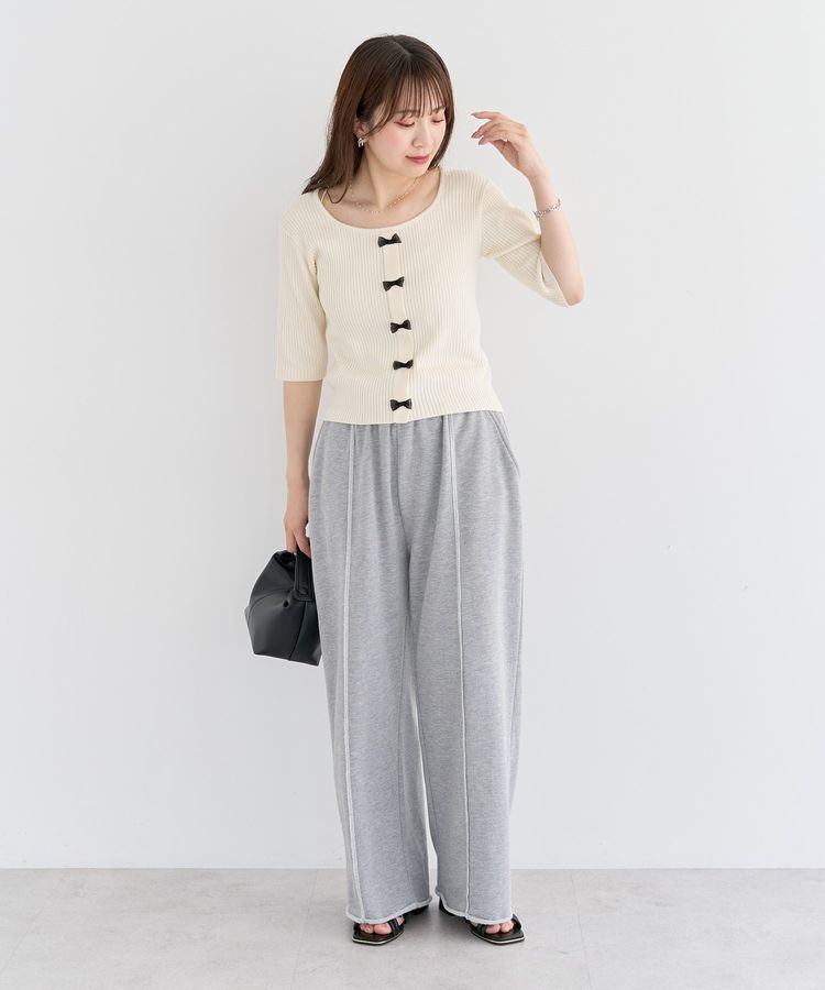 Green Parks「・swing by フロントリボンリブニット」|ニット・セーター|