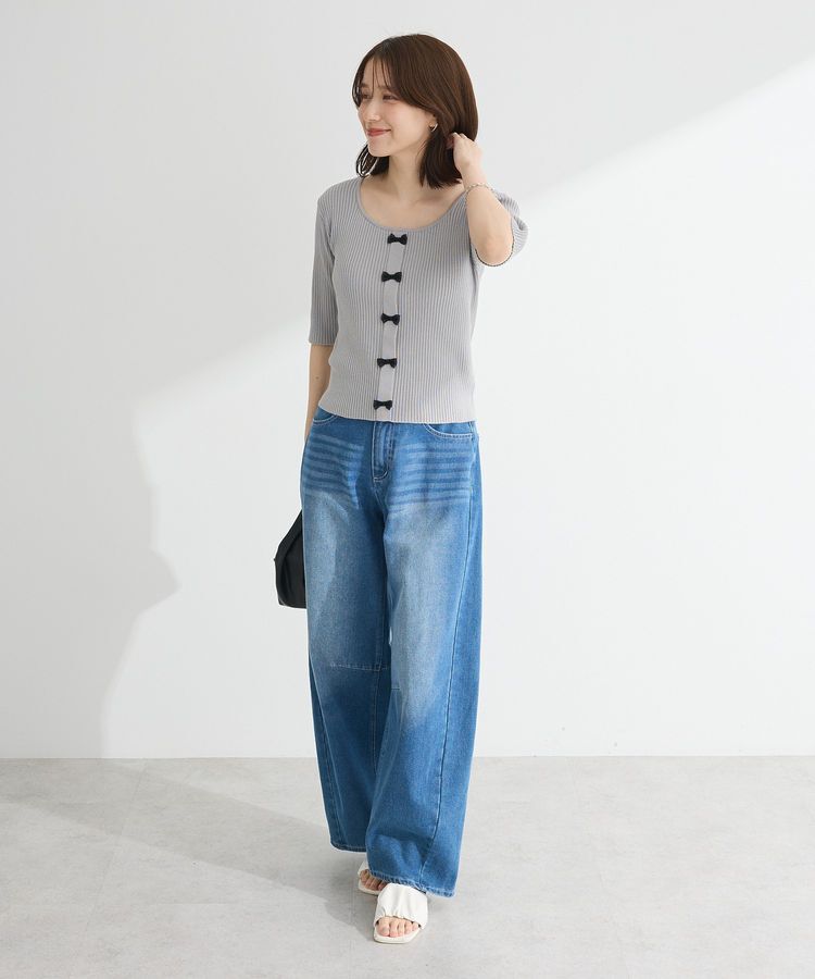 Green Parks「・swing by フロントリボンリブニット」|ニット・セーター|