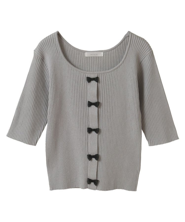 Green Parks「・swing by フロントリボンリブニット」|ニット・セーター|