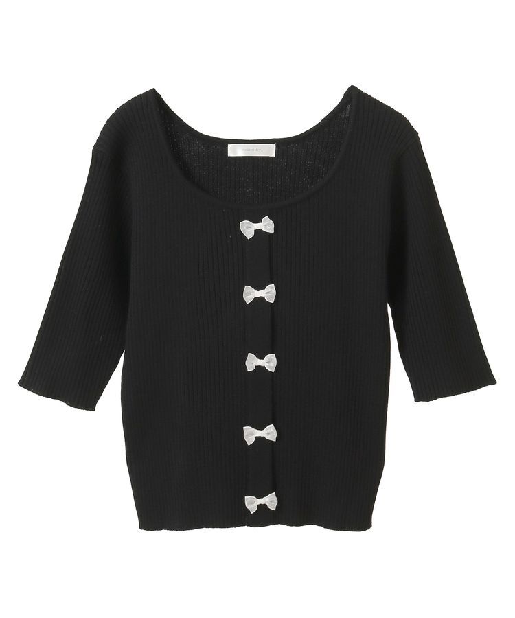 Green Parks「・swing by フロントリボンリブニット」|ニット・セーター|