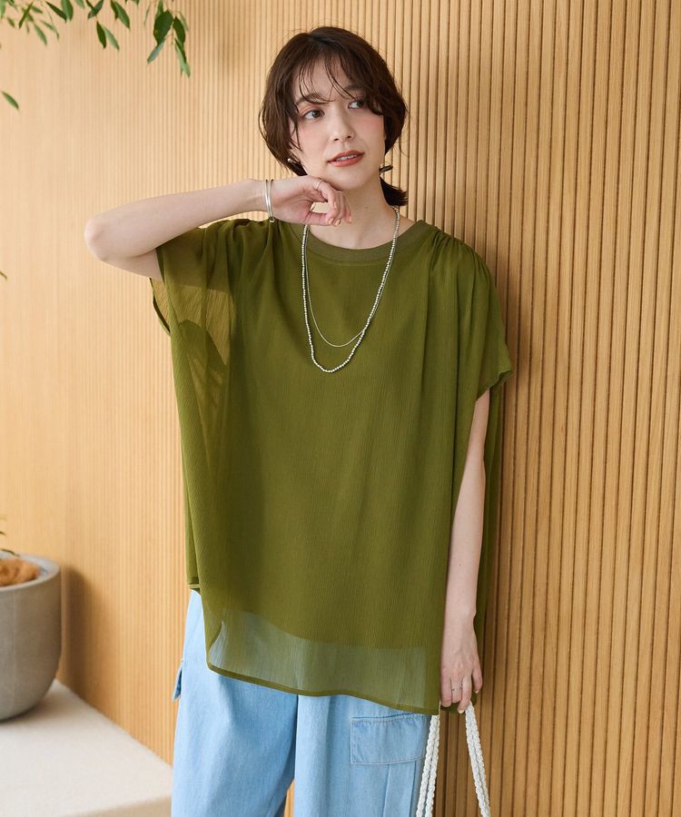 Green Parks「楊柳ドッキングフレンチプルオーバー」|Tシャツ・カットソー|