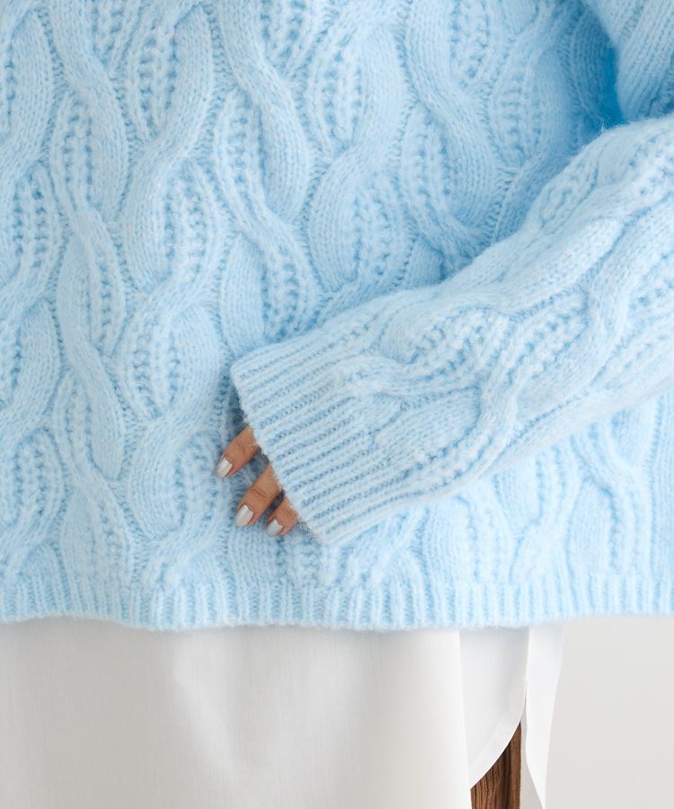 Green Parks「ふわふわケーブルニットプルオーバー」|ニット・セーター|