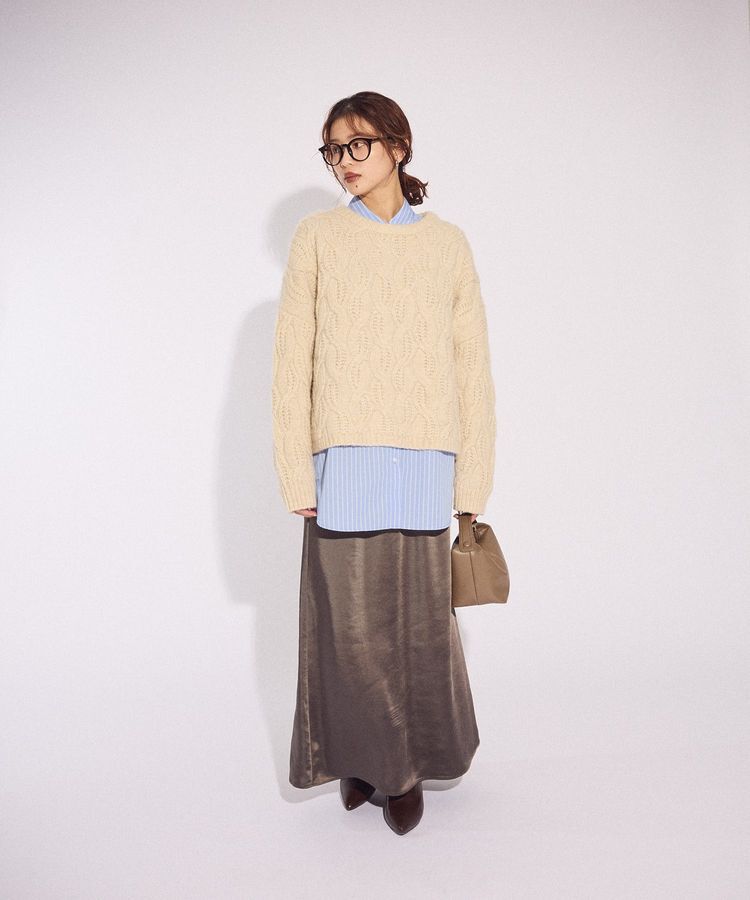 Green Parks「ふわふわケーブルニットプルオーバー」|ニット・セーター|