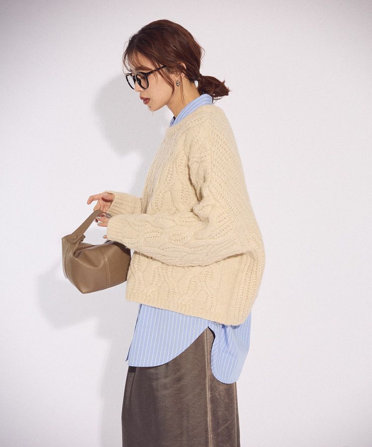 Green Parks「ふわふわケーブルニットプルオーバー」|ニット・セーター|