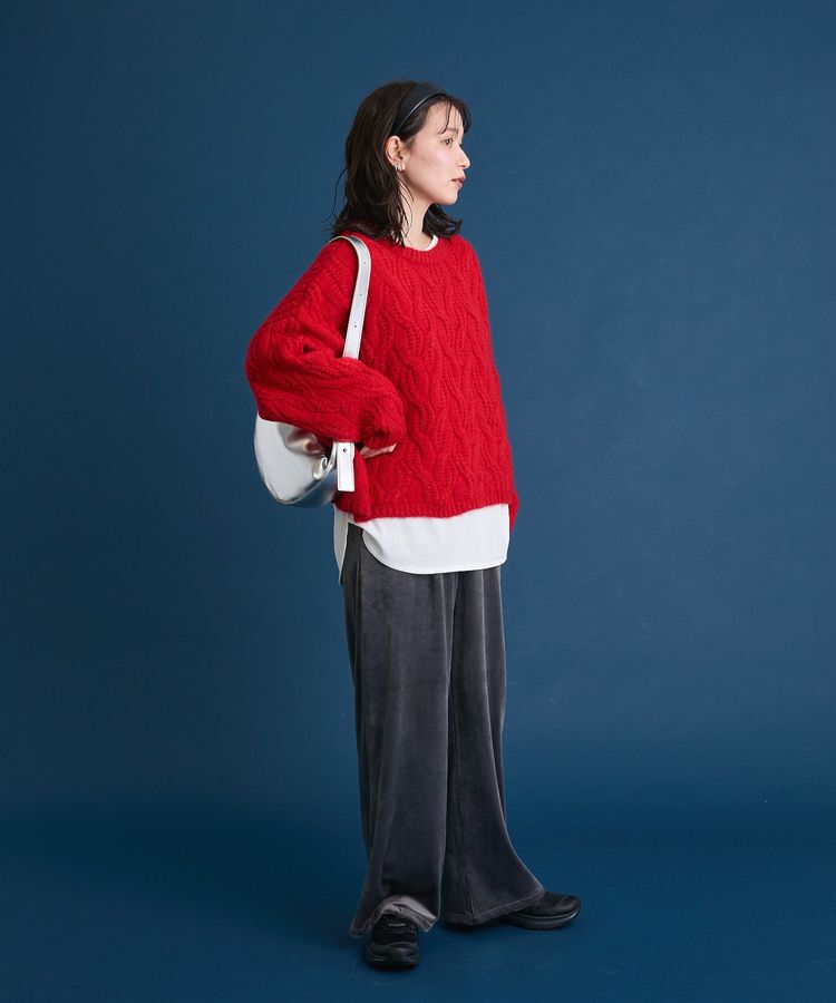 Green Parks「ふわふわケーブルニットプルオーバー」|ニット・セーター|