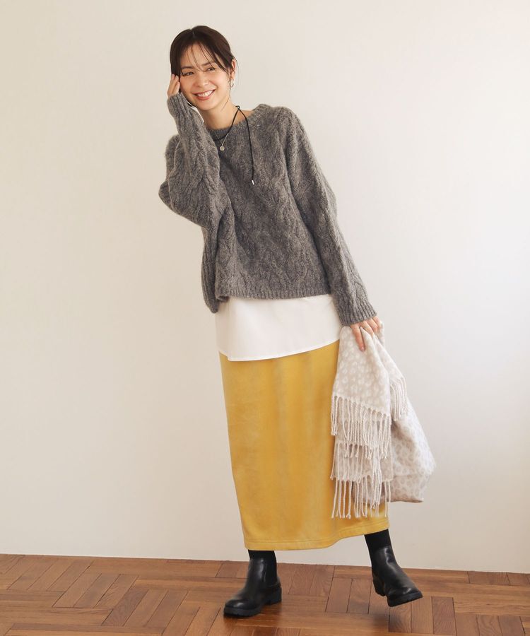 Green Parks「ふわふわケーブルニットプルオーバー」|ニット・セーター|