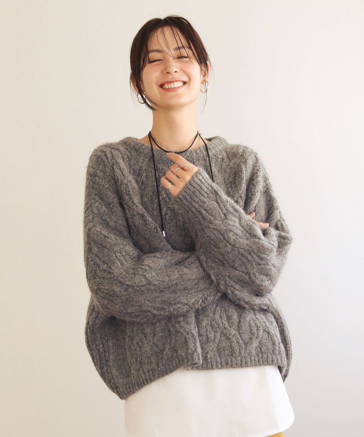 Green Parks「ふわふわケーブルニットプルオーバー」|ニット・セーター|