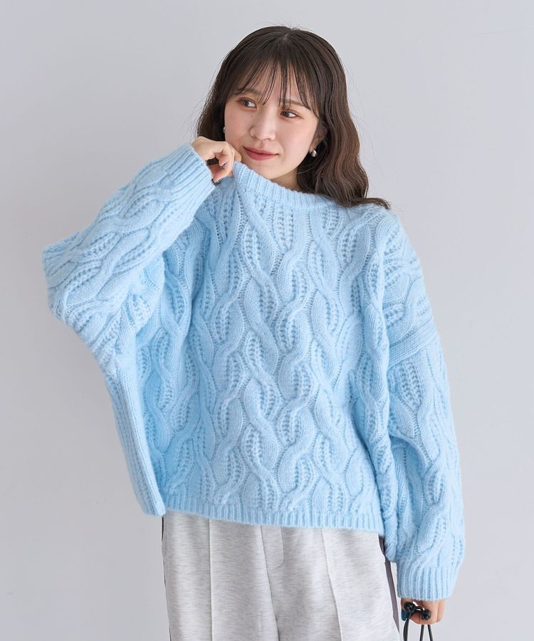 Green Parks「ふわふわケーブルニットプルオーバー」|ニット・セーター|