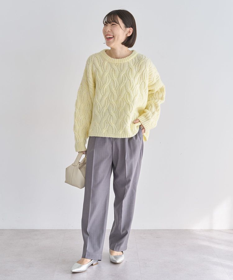 Green Parks「ふわふわケーブルニットプルオーバー」|ニット・セーター|